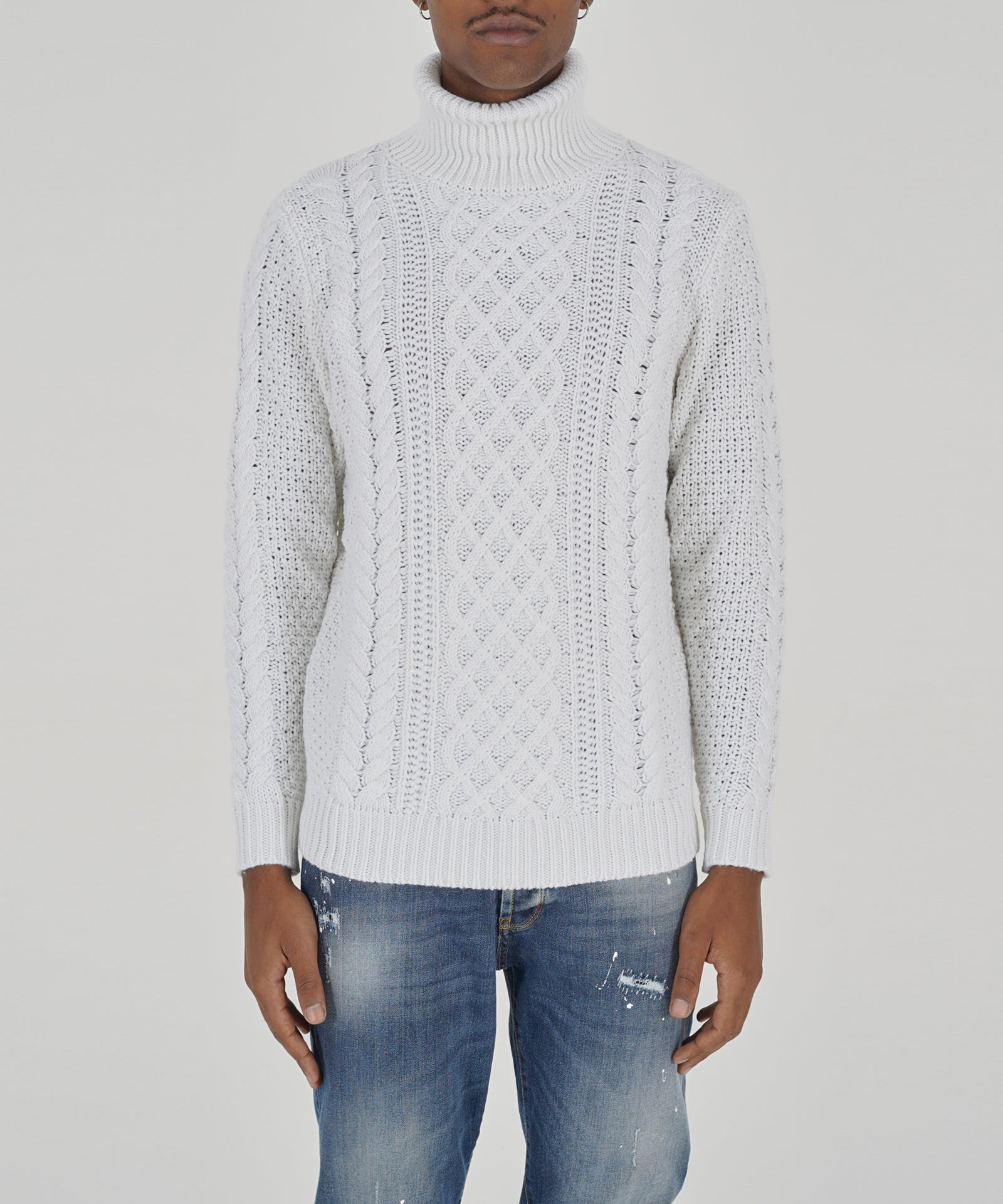 Pullover colloalto strutturato