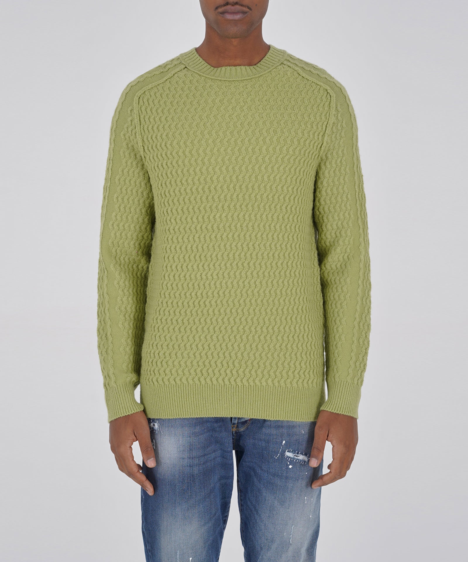 Pullover paricollo manica martello strutturato